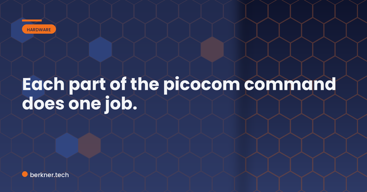 Anatomy of a picocom serial connection command for embedded UART console access