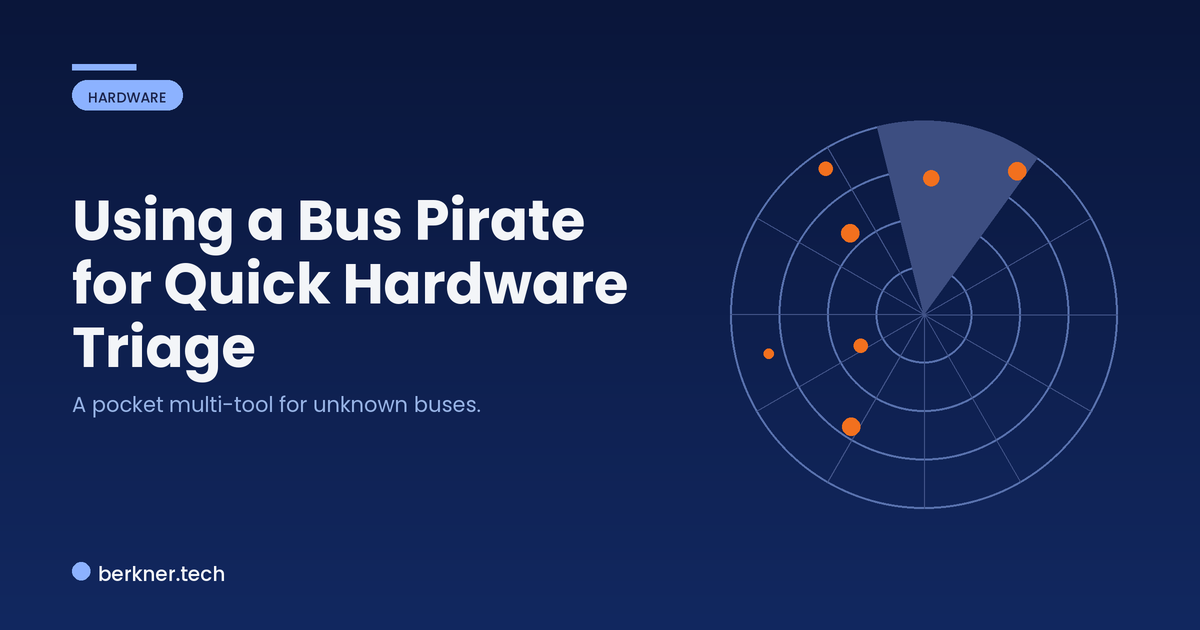 Using a Bus Pirate to scan I2C, read SPI flash, and probe UART on an unknown board