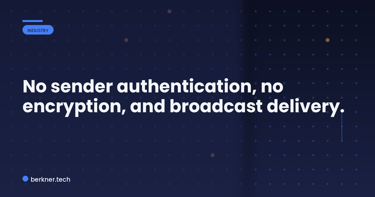 Three things the CAN bus was not built for: sender authentication, encryption, and limited broadcast