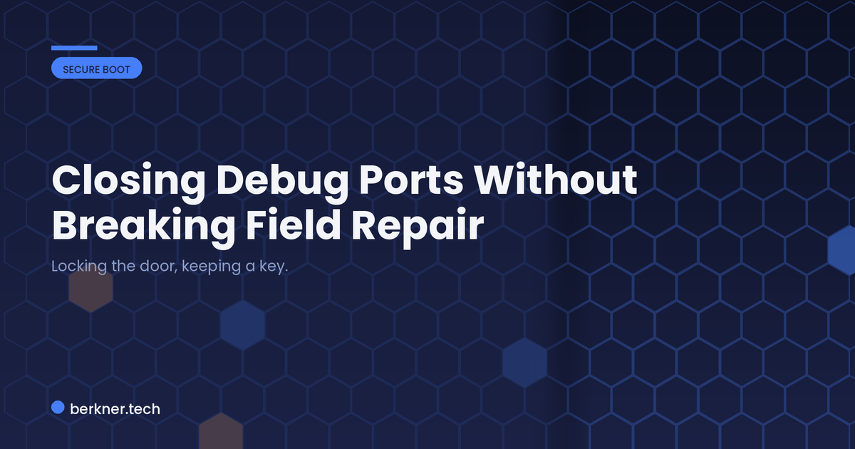 Closing JTAG and SWD debug ports in production while keeping an authenticated path back in for repair