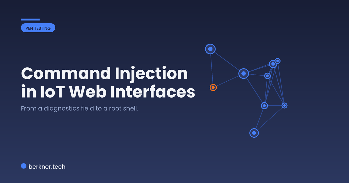 Command injection in an IoT web interface, from a diagnostics field to a root shell