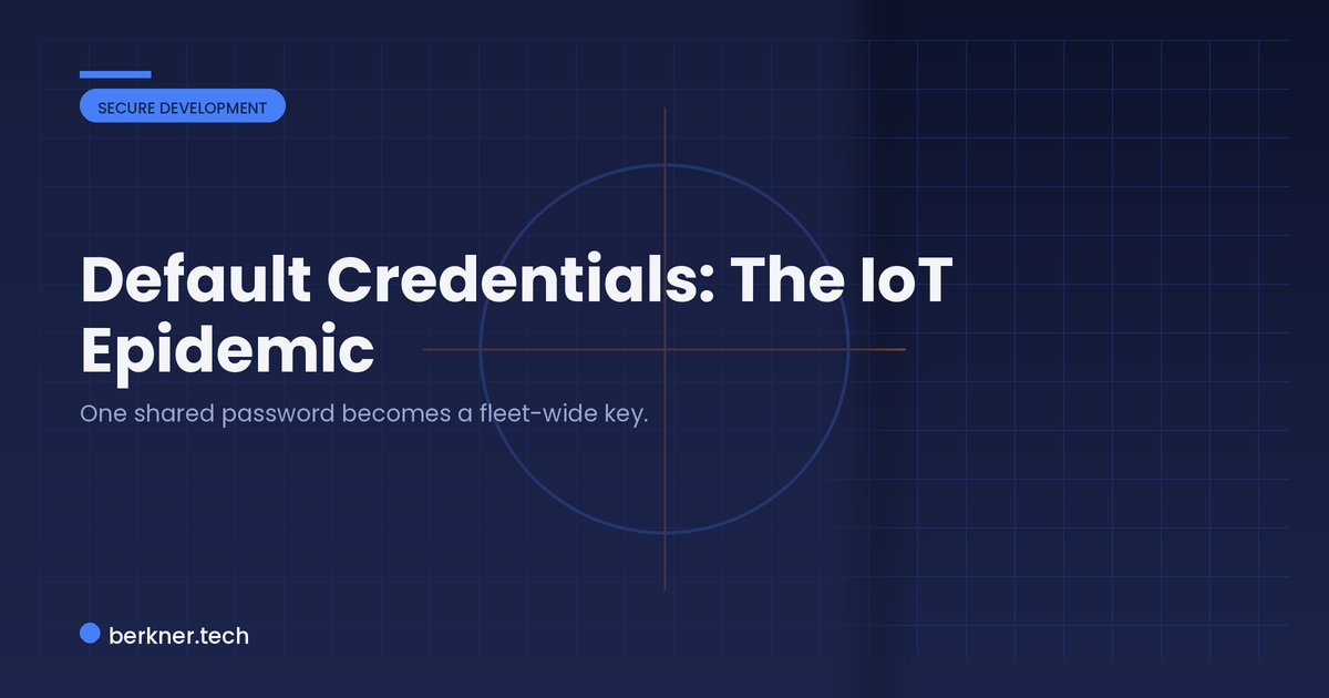 The IoT default credential problem, from identifying a device to assessing the fleet-wide blast radius