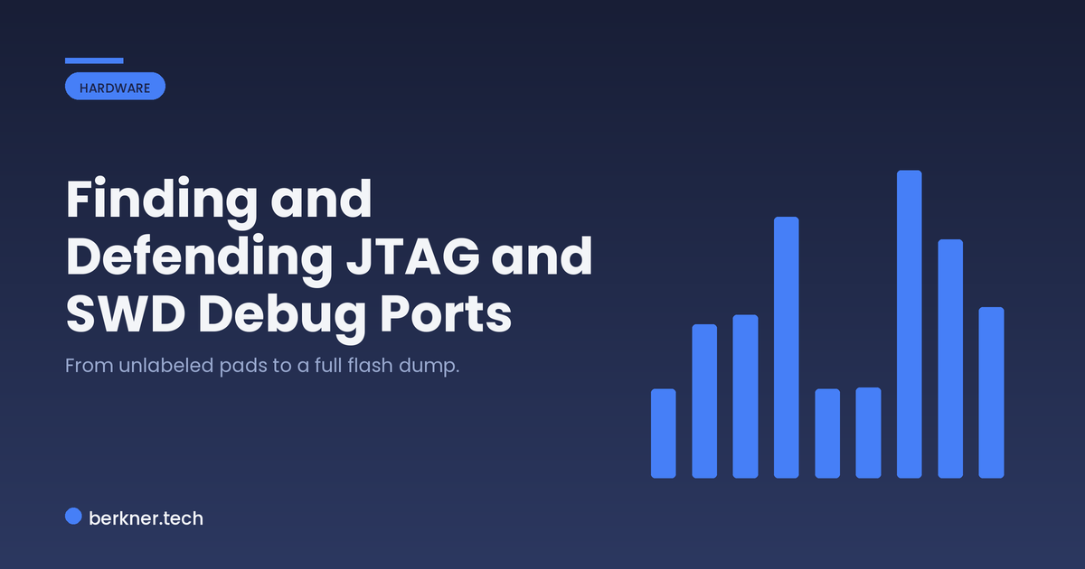 JTAG and SWD debug port discovery pipeline on an embedded device, from finding pads to dumping flash