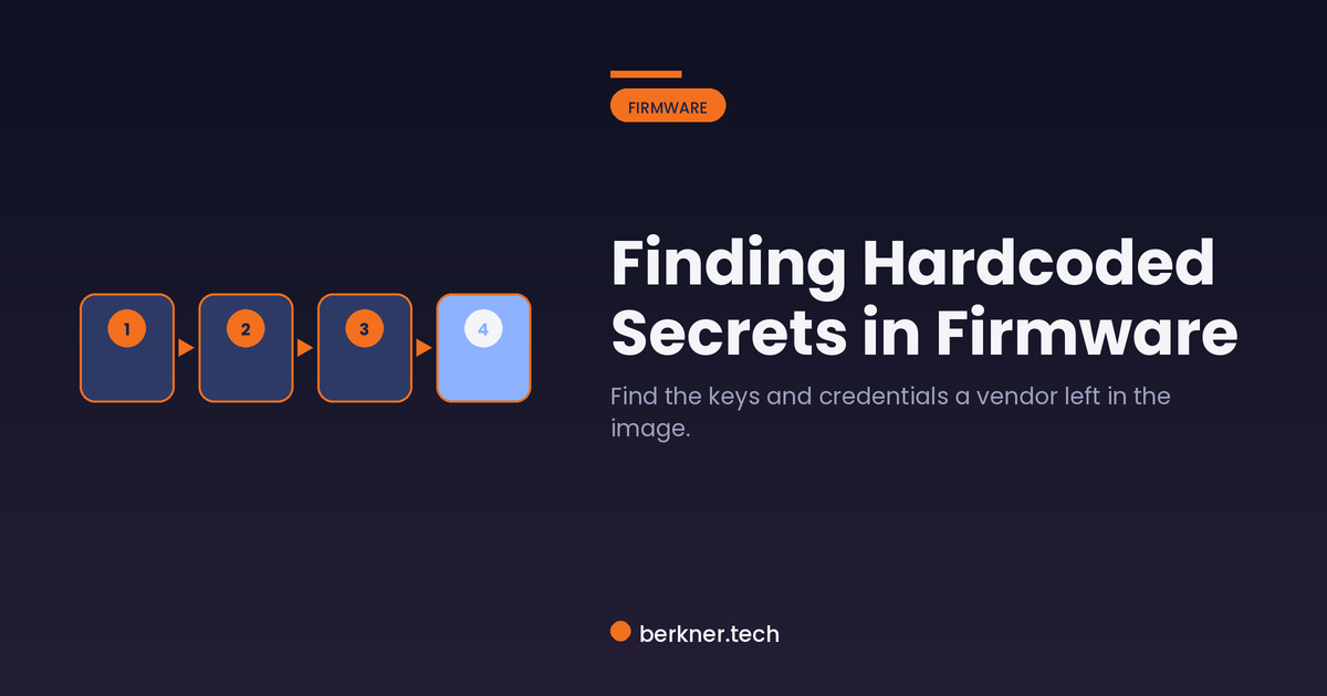 Pipeline for finding hardcoded secrets in firmware, from extraction to validating a live secret