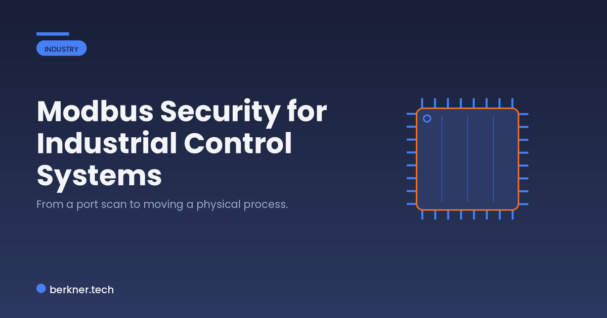 Modbus security assessment pipeline for a PLC, from a port scan to moving a physical process