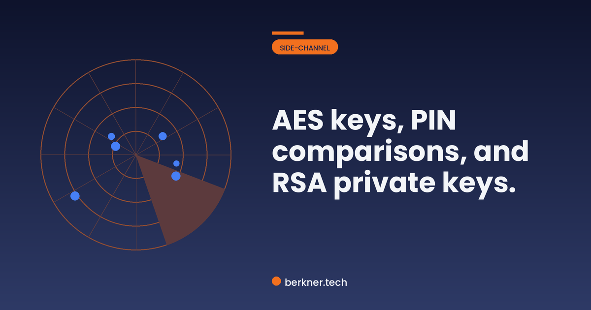 Three targets for power side-channel analysis: AES keys, PIN comparisons, and RSA private keys
