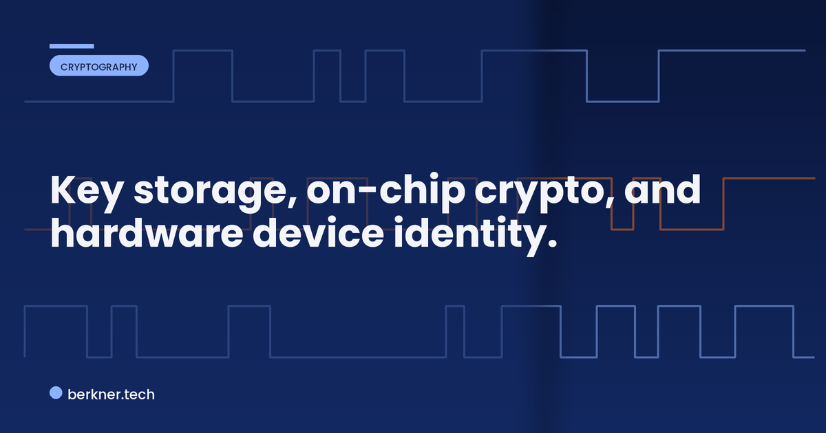 Three jobs a secure element does for an embedded device: key storage, crypto operations, and device identity