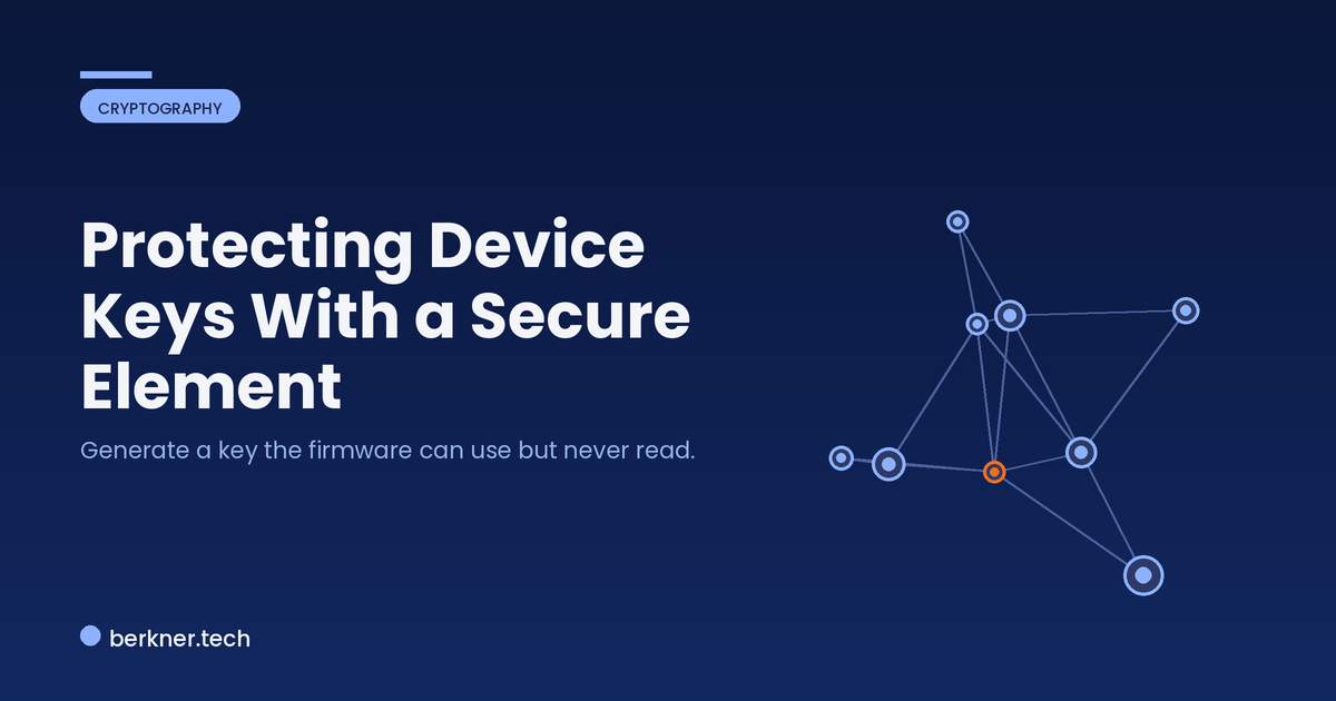 Secure element key lifecycle on an embedded device, from internal generation to a key that never leaves silicon