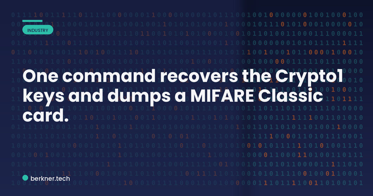 Anatomy of a Proxmark3 MIFARE Classic key recovery command using hf mf autopwn