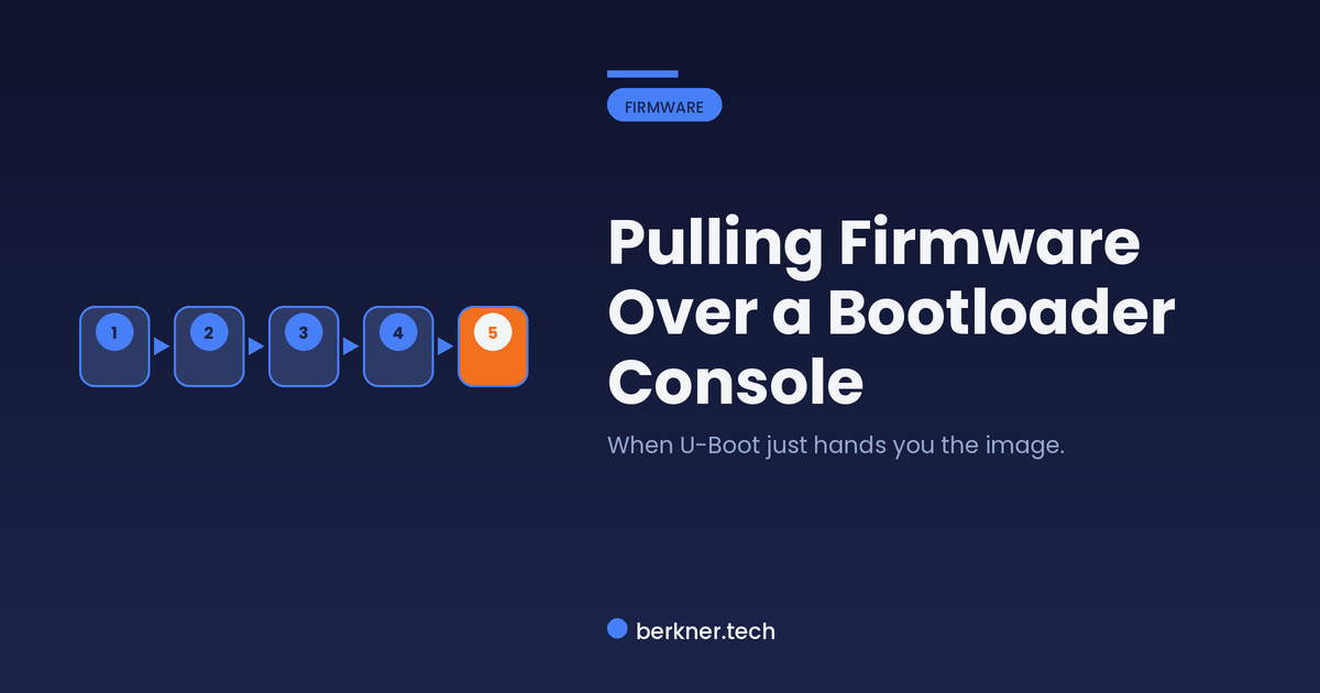 Dumping firmware over a U-Boot serial console without removing the flash chip