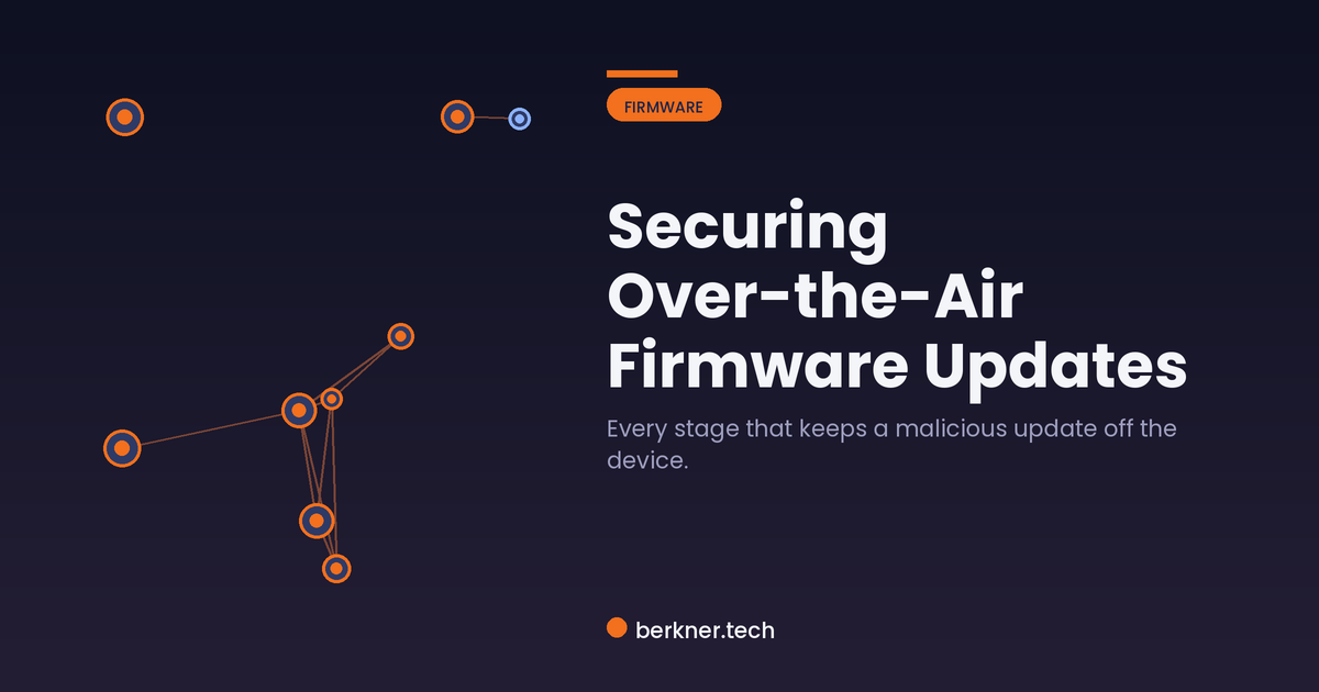 A safe OTA firmware update pipeline, from signing at build time to an atomic A/B swap on the device