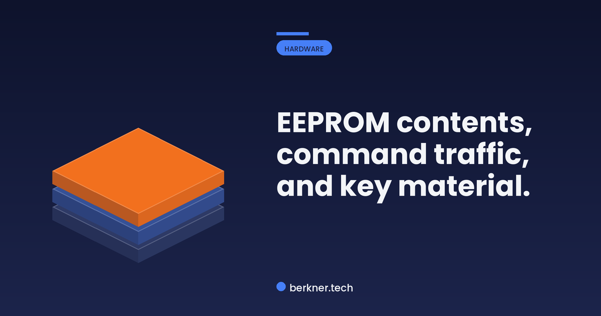 Three things found on internal I2C and SPI buses: EEPROM reads, command traffic, and key material