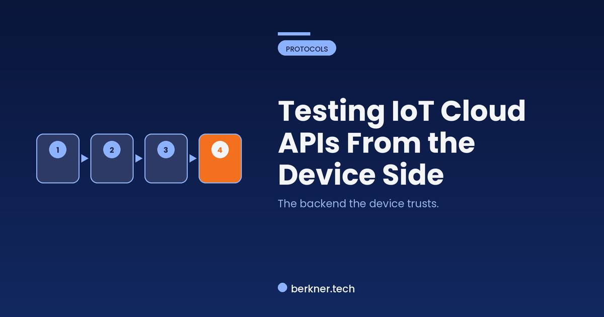 Testing an IoT device's cloud API from the device side by intercepting and replaying its traffic