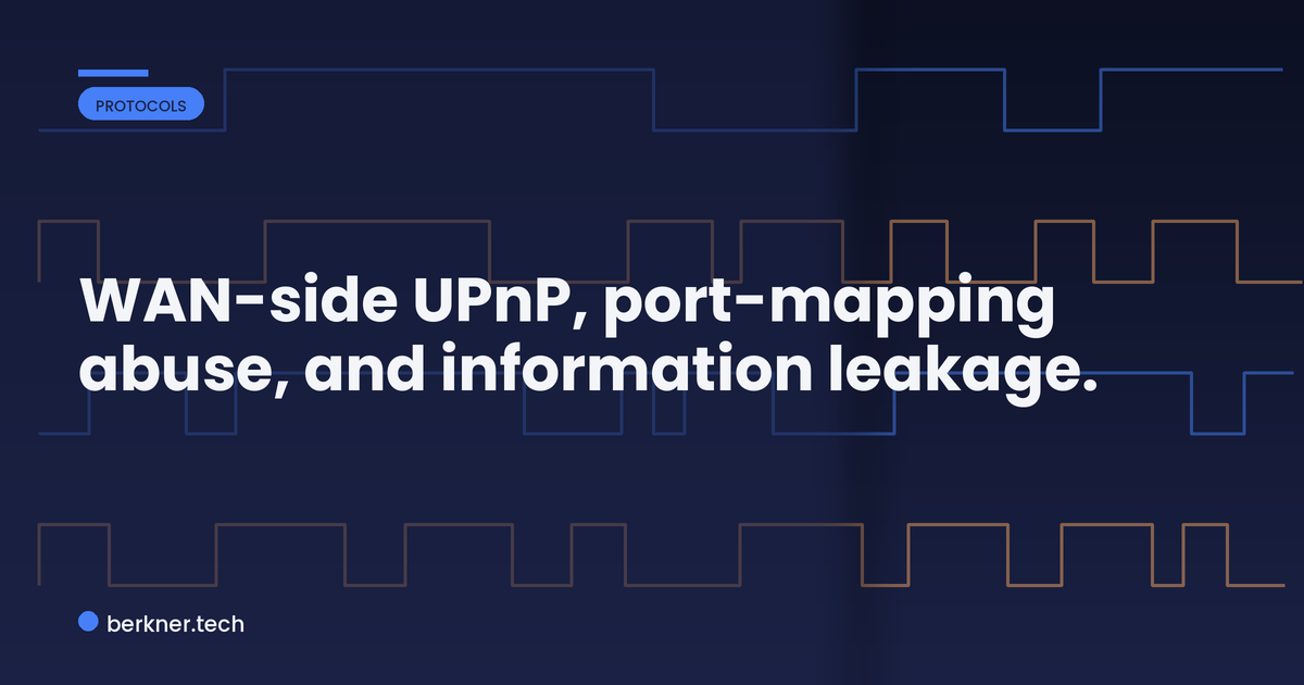Three UPnP risks: WAN-side UPnP, port-mapping abuse, and device description information leakage
