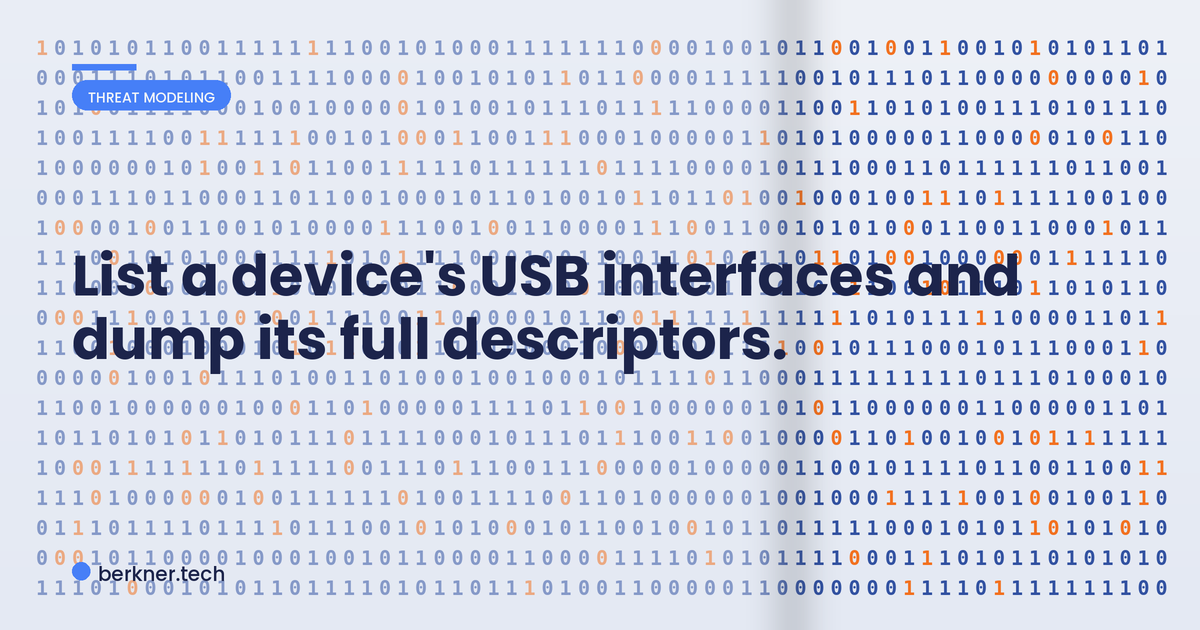 Anatomy of a USB enumeration command with lsusb dumping full descriptors for one device