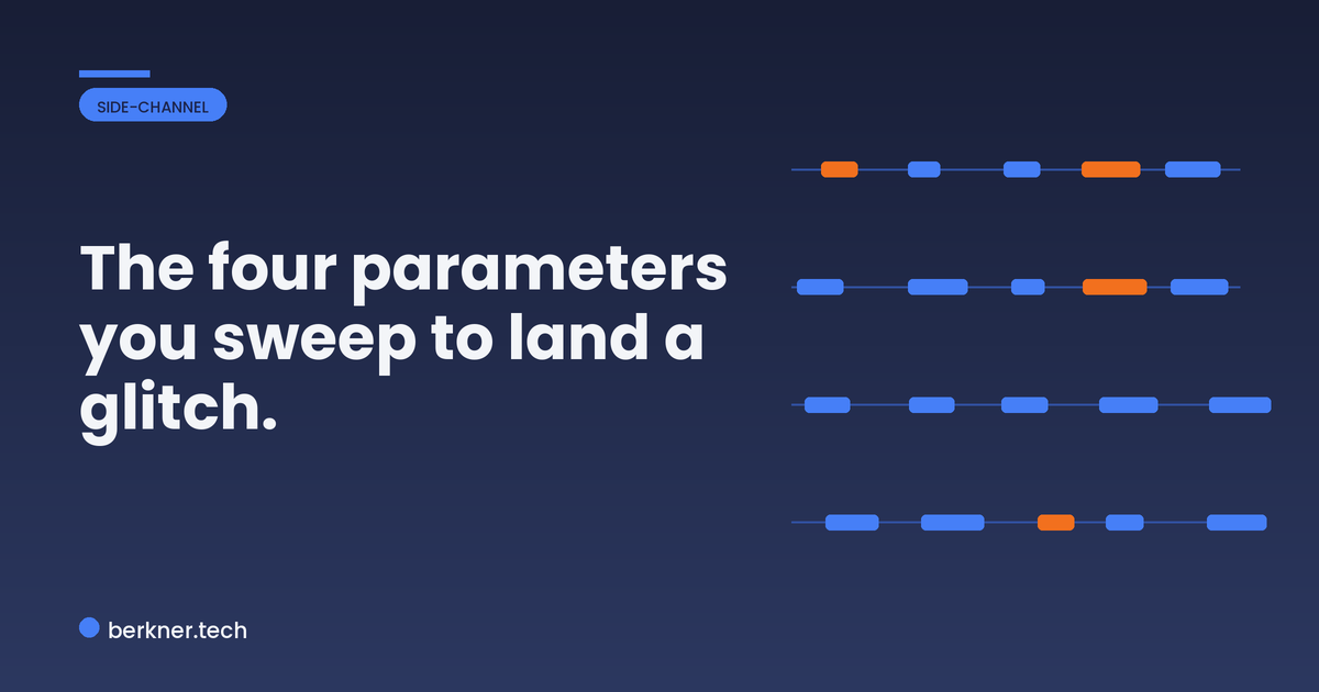 Anatomy of a voltage glitch parameter sweep showing ext_offset, width, offset, and repeat